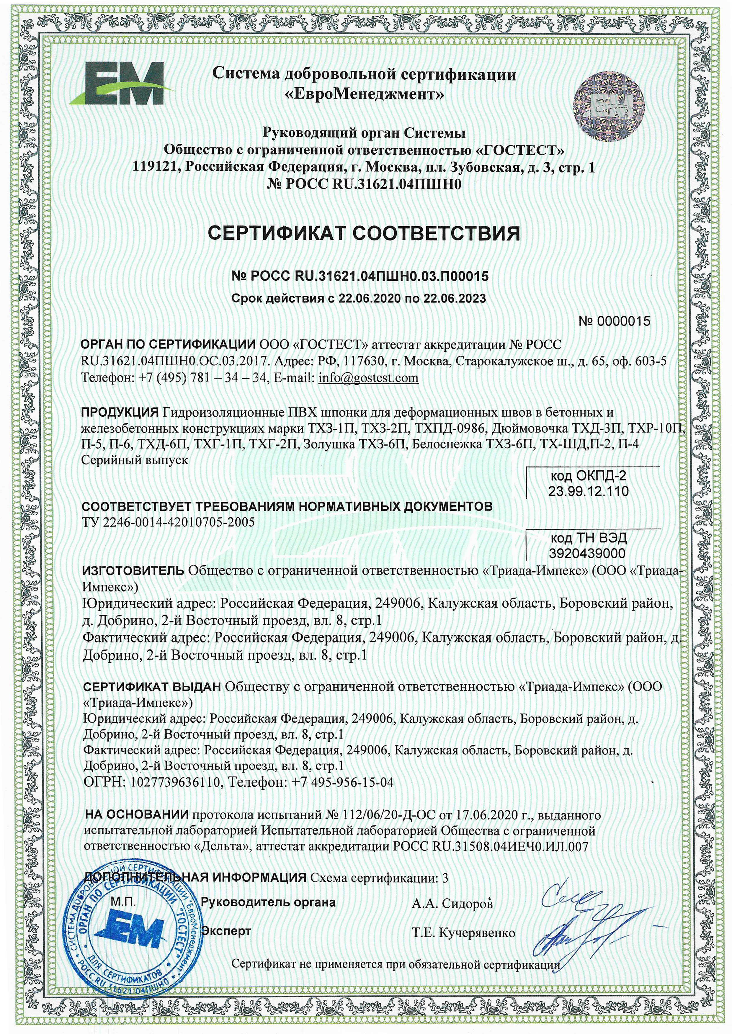 Сертификаты Сертификаты